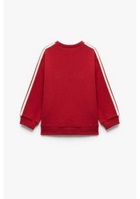 Resim Koton Kız Bebek Uzun Kollu Şardonlu Şerit Detaylı Nakışlı Bisiklet Yaka Sweatshirt Bordo 