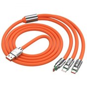 Resim Coofbe Super Turbo Şarj 120W 3İN1 Şarj Kablosu Micro Type-C İphone Şarj Kablosu Kalın Kopmaz Kablo 