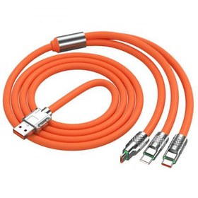 Resim Coofbe Super Turbo Şarj 120W 3İN1 Şarj Kablosu Micro Type-C İphone Şarj Kablosu Kalın Kopmaz Kablo 