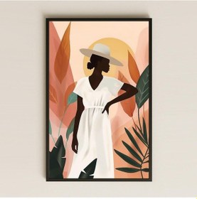 Resim Boho Tarzı Afrika Kadını Şeffaf Pleksi Tablo 