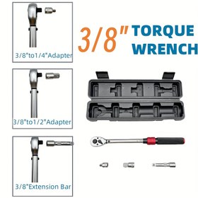 Resim 3/8 İnç Sürücü Çift Yönlü 72 Dişli Tork Anahtarı Seti, Ayarlanabilir Çelik Manuel Anahtar Bisikletler, Motosikletler, Arabalar, Patlama Plugları için, Kutusu ile 