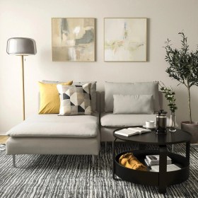 Resim IKEA Bej Lüks Kanepe - Uzanma Koltuklu 2'li Kanepe 