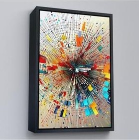 Resim Ahşap Çerçeveli Enerji Patlama İlüstirasyonu Tablo Altın 55 X 75, TTÇ.KNV7762FRM 