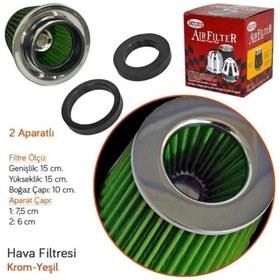 Resim Carmind Performans Hava Filtresi Yeşil 75mm 