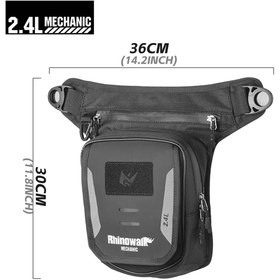 Resim Rhinowalk 2.4l Manyetik Su Geçirmez Çok Fonksiyonlu Motosiklet Bacak\Bel Çantası – Depo Çantası 