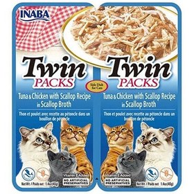 Resim Inaba Ciao Twin Packs Deniz Taraklı Ton Balıklı ve Tavuklu Kedi Çorbası 2 x 40 Gr 