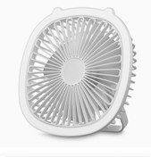 Resim ATG 3 Hız Kademeli USB Şarj Edilebilir Mini Fan LED Işıklı Masaüstü Masa USB Tavan Vantilatörü 