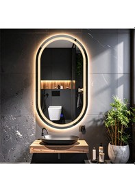 Resim Serava Günışığı Lazer Kumlamalı Lavabo & Banyo Aynası Dokunmatik Sensörlü 90 X 50 