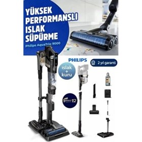 Resim Philips Kablosuz Islak Kuru Dikey Süpürge 3'ü 1 Arada Kendi Kendini Temizleyen Çift Fırçalı Sistem 