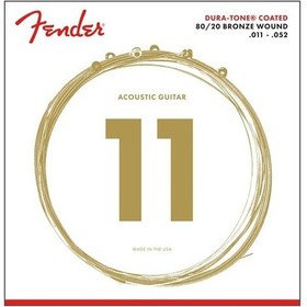 Resim Fender 880Cl Coated 80/20 Bronze Takım Tel Akustik Gitar Teli 011 