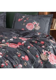 Resim Clasy Saten Çift Kişilik Nevresim Takımı Alfon V1 Kahve Görsel 