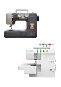 Resim Jaktec A320 Dikiş Makinesi Ve E360 4 İplik Overlok Makinesi / Ev Tipi 2 Li Makine Seti Set 