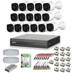 Resim Dahua 2 MP 16 Kameralı 1 TB Disk Dış Ortam AHD HD-CVI Full Kamera Seti 