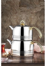 Resim Kahramanlar Enza Midi Çaydanlık Seti - Gold 