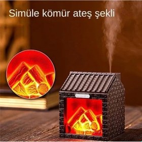 Resim Eima Sx-e354 Dekoratif Led Şömine Alev Efektli Nemlendirici Difüzör & Ortam Lambası 