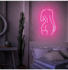 Resim Kadın Figürlü Neon Tabela Pembe 