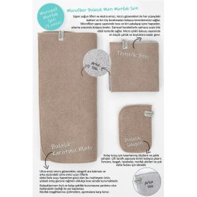 Resim Tekno Trust Bej Bej-Gri Microwell 3 Prç Set Microfiber Bulaşık Kurutma Matı Mutfak Seti 3'lü Kurulama Bezi Örtü 