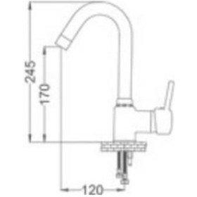 Resim Gms Çağla Mix Eğik Kuğu Lavabo Musluk Bataryası CM101 