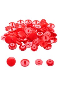 Resim SeraSelin 100 Adet Ateş Kırmızı Çıtçıt Plastik, T5 = 12,4 Mm, Dikişsiz, Kolay Takılır, Ateş Kırmızı Çıt Çıt 