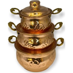 Resim Minyatür Bakır Güveç Seti 