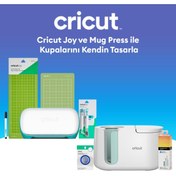 Resim Cricut Joy Kesici Makine ve Kupa Presi (Mug Pres) ile Kupalarını Kendin Tasarla Paketi 