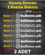 Resim Genel Markalar (2 Adet) İnstagram Kullanıcı Adı Sticker - İnstagram Sticker - İnstagram Logo Sticker - 20cm 