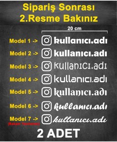 Resim Genel Markalar (2 Adet) İnstagram Kullanıcı Adı Sticker - İnstagram Sticker - İnstagram Logo Sticker - 20cm 