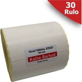 Resim Kalite Barkod 90x60 Termal Etiket 30 Rulo Barkod Etiketi 