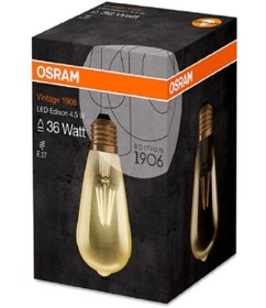 Resim Osram Led Vintage Gold Edison 4,5w Sarı Işık E-27 420lm Ampul 