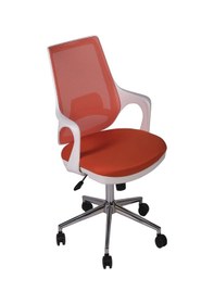 Resim Ofisbazaar Buya Beyaz Fileli Çalışma Koltuğu Ergonomik Şef Ve Toplantı Koltuğu Turuncu Turuncu 