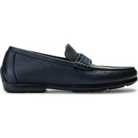 Resim Valentıno Erkek Hakiki Deri Mavi Loafer Ayakkabı 667 2088 Erk Ayk Y23 Dark Blue 