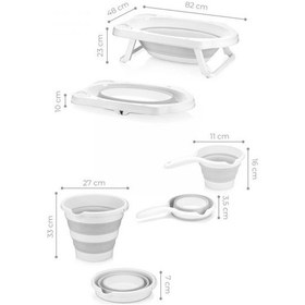 Resim Hobby Life Katlanabilir Bebek Küvet Seti Gri 