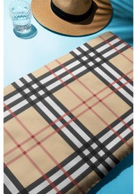 Resim Dijital Baskı Plaj Deniz Havlusu Ekose Desenli Peştamal Hvl0207 Renkli 