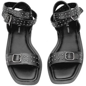 Resim Elit Maribelle Kadın Hakiki Deri Ortopedik Düz Sandalet Siyah Siyah 