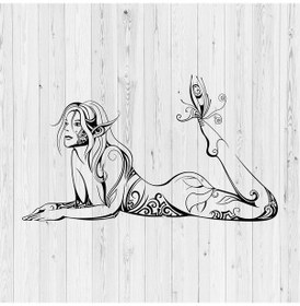 Resim Metal Lazer Kesim Tablo Kadın Silueti 