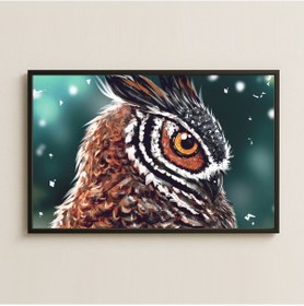 Resim Baykuş Dijital Sanat Tasarımı Pleksi Tablo 