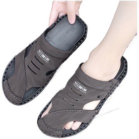 Resim Çift Kullanımlı Erkek Moda Delik Baotou Deri Rahat Sandalet Kahverengi Yüksek Kalite Çok Renkli 