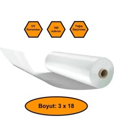 Resim NetBazaars 160 Micron Naylon Örtü, Şeffaf Su Geçirmez Naylon, 3X18 Metre 