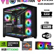 Resim XASER Sword X50 Ryzen 7 5700x 32gb Ram 1tb M.2 Nvme Ssd 8gb Rtx5060 Sıvı Soğutmalı Oyuncu Bilgisayarı 