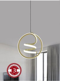 Resim Renkoled Aydınlatma 3 Renk Modern Sarkıt Led Avize Gold Kasa Altın - Gün Işığı 