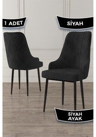 Resim Canisa Concept Trex Serisi 1.sınıf Babyface Kumaş 1 Adet Siyah Sandalye Siyah Metal Ayak Sandalye Siyah Ayaklar Siyah 