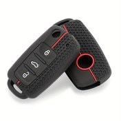Resim Silikon Araba Anahtar Kılıfı for VOLKSWAGEN VW UP, Caddy, Touareg, Jetta, Golf 6, Passat, Caravelle, Skoda Octavia, Fabia için - Uzaktan Kumanda Anahtar Koruyucu Kabuk, Esnek ve Dayanıklı 