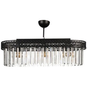 Resim Begüsa Sitrus 3.lü Elips Lux Kristal Siyah Avize 