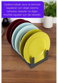 Resim Grimorlife 2 Adet Çok Amaçlı Tabak Tava Tencere Kapağı Düzenleyici-plastik Çekmece Dolap İçi Düzenleyici Gri Diğer 