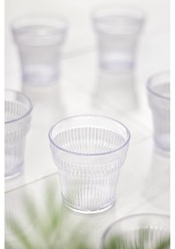 Resim Akrilik Şeffaf 6'lı Kısa Bardak & Su Meşrubat Kahve Yanı Bardağı 300 ml (Cam Değildir ) 