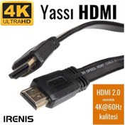 Resim Irenis Hdmi Kablo - Yassı 4K Hdmi Kablosu 4K 60Hz Hdmi 2.0 1 M 