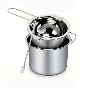 Resim 3 adet Kapaklı ve Spatula ile Mum Isıtıcı Seti - Mum, Sabun Yapımı, Mum Kalıpları, Ev Malzemeleri ve Takı Yapımı için İdeal - Dayanıklı Paslanmaz Çelik Dış Mekan, Tutma Saplı İç Pot 