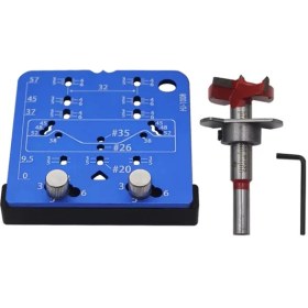 Resim VintageVo 35MM Menteşe Jig Kapı Dolapları Gizlenmiş Menteşe Deliği Şablonu Jig Alüminyum Alaşım Matkap Kılavuzu Bulucu Araçları Matkaplı (Yurt Dışından) 