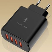 Resim USB Duvar Şarj Cihazı, Hızlı Şarj Kutusu Tuğla, for iPhone Şarj Adaptörü için, for iPhone 16 15 14 13 12 11 Pro Max için 4 Port Hızlı Şarj Fiş Küpü 