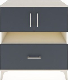 Resim Hyperion Şifonyer 3 Raflı Tek Çekmeceli 2 Kapaklı 88x44x96 Aytaşı-antrasit Aytası 